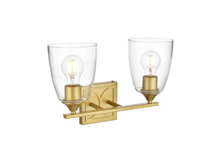 Harris 2 light Brass and Clear Bath Sconce