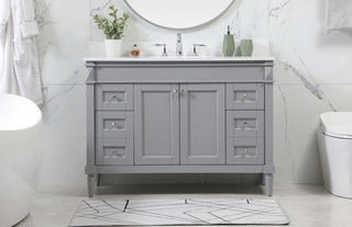 48 inch Single bathroom vanity in grey with backsplash