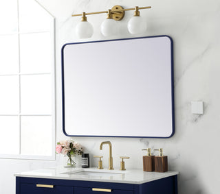 Soft corner metal rectangular mirror 30x40 inch in Blue