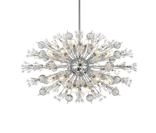 Vera 36 inch crystal starburst oval pendant in chrome