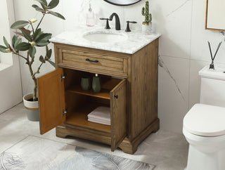 30 inch Single bathroom vanity in driftwood