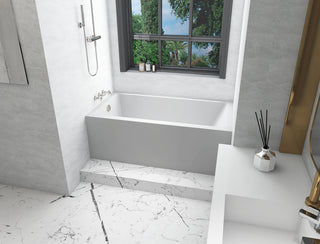 Alcove soaking bathtub 32x60 inch left drain in glossy white