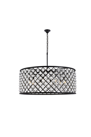 Madison 10 light Matte Black Chandelier Clear Royal Cut Crystal