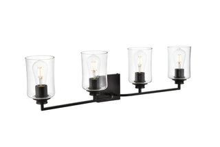 Ronnie 4 light Black and Clear Bath Sconce