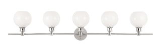 Collier 5 light Chrome and Frosted white glass Wall sconce