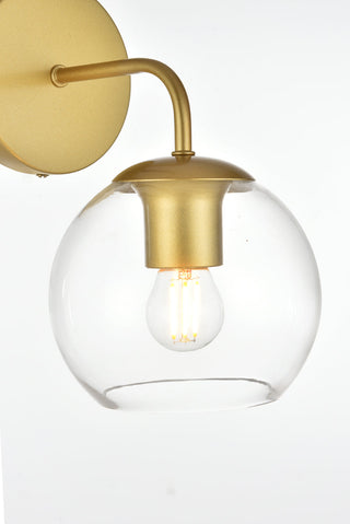 Genesis 1 light Brass and Clear Bath Sconce