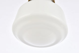 Lyle 1 light Brass and frosted white glass plug in pendant