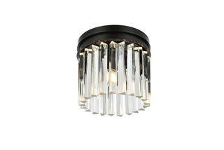 Sydney 3 light Matte Black Flush Mount Clear Royal Cut Crystal