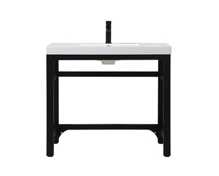 36 inch ADA compliant Single bathroom metal vanity in black