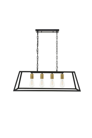 Resolute 4 light brass and black Pendant