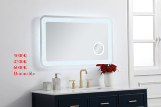 Lux 24in x 40in Hardwired LED mirror with magnifier and color changing temperature 3000K/4200K/6000K