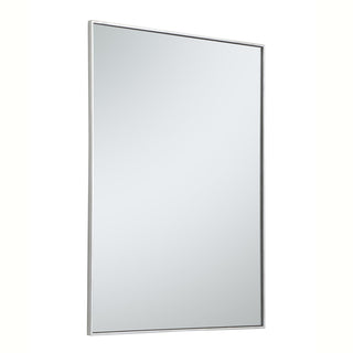 Metal frame rectangle mirror 36 inch in silver