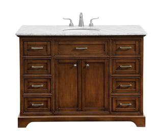 48 In. Single Bathroom Vanity Set In Teak