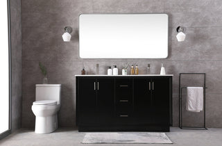 60 Inch Double Bathroom Vanity In Black