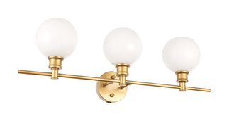 Collier 3 light Brass and Frosted white glass Wall sconce