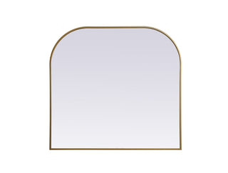 Metal Frame Arch Mirror 40x38 Inch in Brass