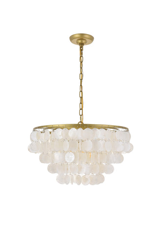 Selene 4 light Brass Pendant