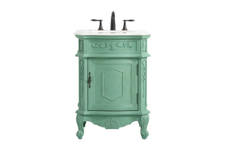 24 inch Single bathroom vanity in vintage mint