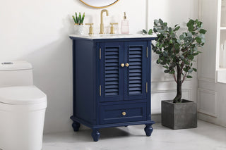 24 inch Single bathroom vanity in blue