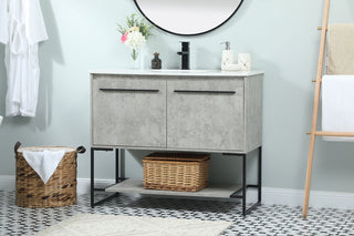 40 inch Single bathroom vanity in concrete grey