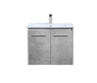 24 inch  Single Bathroom Floating Vanity in Concrete Grey