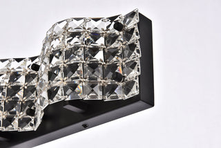 Ollie 4 light bath sconce in black with clear crystals