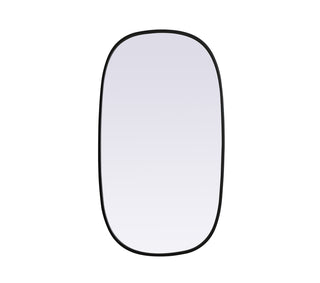 Metal Frame Oval Mirror 20x36 Inch in Black