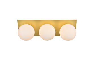 Jillian 3 light Brass and frosted white Bath Sconce