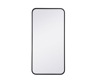 Soft corner metal rectangular mirror 18x36 inch in Black