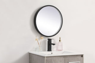 Pier 18 inch LED mirror with adjustable color temperature 3000K/4200K/6400K in black