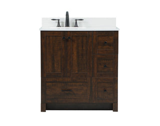 32 inch Single bathroom vanity in expresso with backsplash