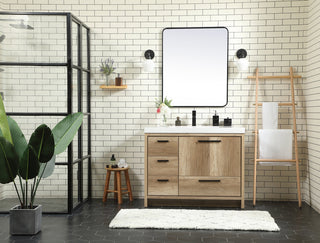 42 inch Single bathroom vanity in natural oak