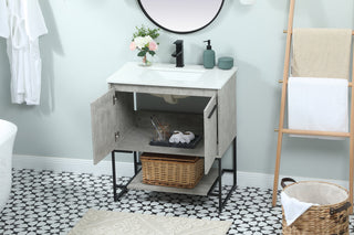 30 inch Single bathroom vanity in concrete grey