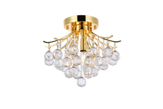 Toureg 3 light Gold Flush Mount Clear Royal Cut Crystal