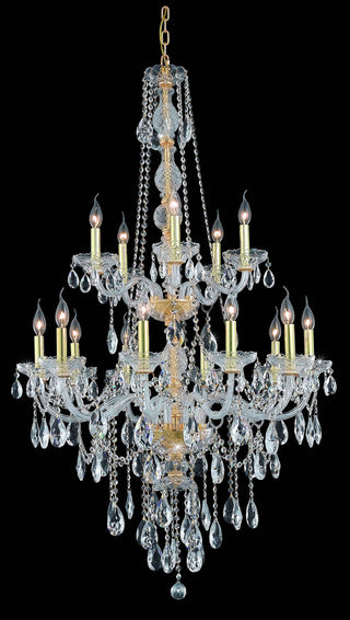 Verona 15 light Gold Chandelier Clear Royal Cut Crystal