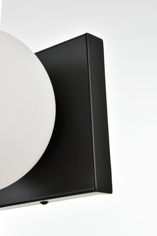 Jaylin 2 light Black and frosted white Bath Sconce