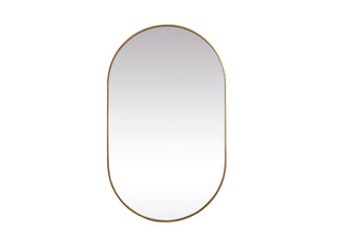 Metal Frame Oval Mirror 36x60 Inch in Brass