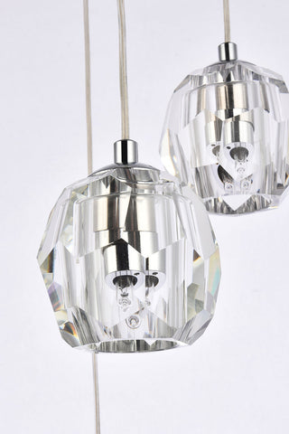 Eren 5 lights Chrome pendant