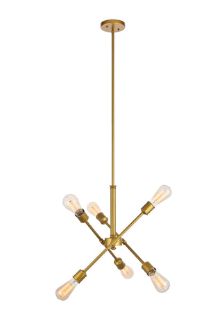 Axel 6 Lights Brass Pendant