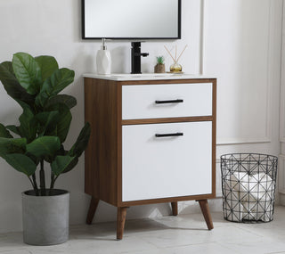 24 inch bathroom vanity in matte white