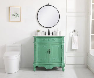 32 inch Single bathroom vanity in vintage mint