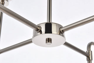 Hanson 8 lights pendant in polished nickel with frosted shade