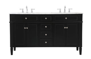 60 inch double bathroom vanity in Black