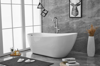 67 inch soaking Single slipper bathtub in glossy white