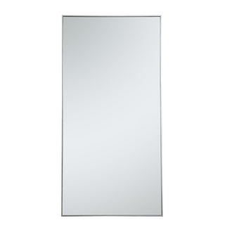 Metal frame rectangle mirror 36 inch in silver