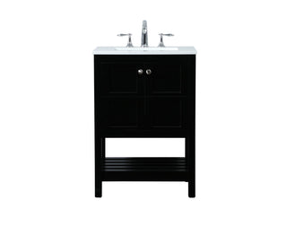 24 inch Single bathroom vanity in black