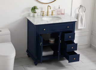 36 inch Single bathroom vanity in blue