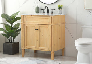 30 inch Single bathroom vanity in natural wood