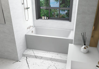 Alcove soaking bathtub 30x60 inch left drain in glossy white