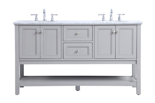 60 in. double sink bathroom vanity set in Grey